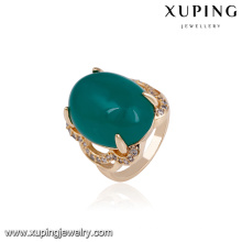 14566 Neueste Goldring Designs für Mädchen, 18 Karat Gold Farbe Mode elegant Zirkon Ring